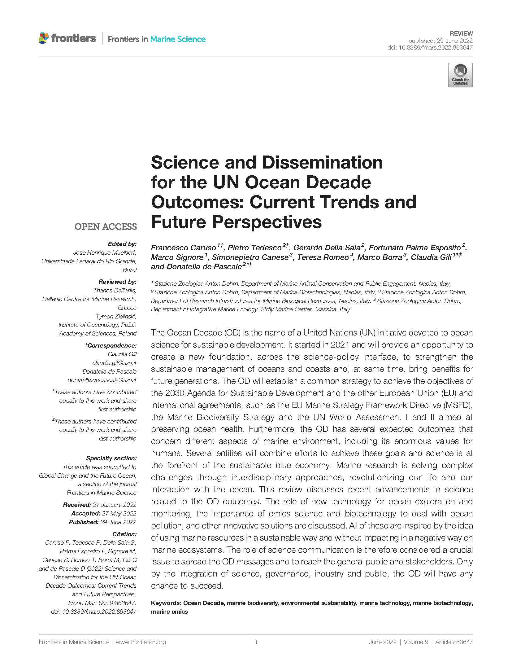 Caruso et al 2022 Frontiers Ocean Decade